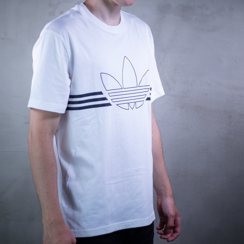 Pánske biele bavlnené tričko značky adidas Originals Outline TRF s