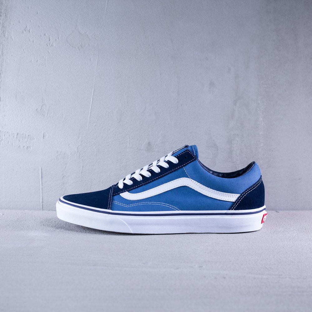 Modr tenisky Vans Old Skool s bielou vansovou vlnkou bielymi