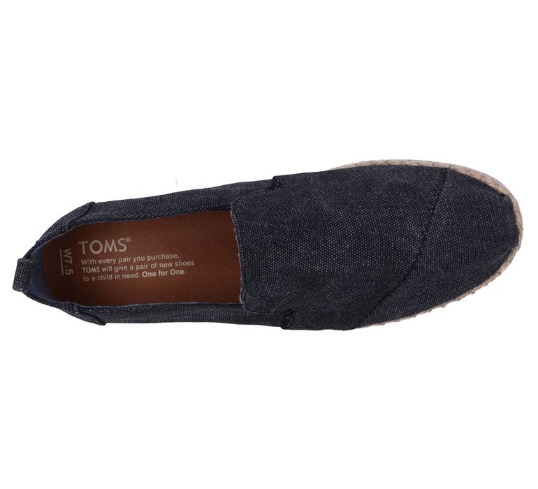 Toms Alpargatas Black Washed Canvas Deconstructed