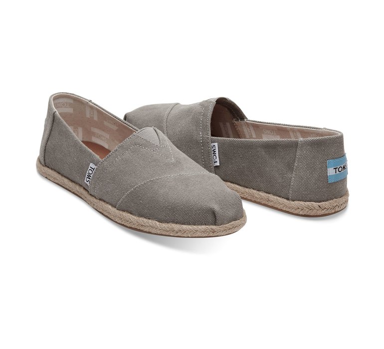 Toms Drizzle Grey Washed Canvas Alpargata