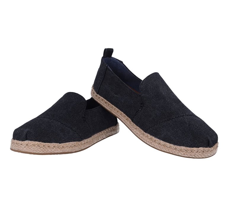 Toms Alpargatas Black Washed Canvas Deconstructed