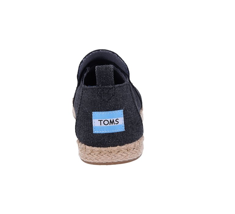 Toms Alpargatas Black Washed Canvas Deconstructed