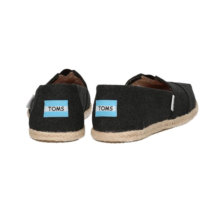 Toms Black Washed Canvas Alpargata