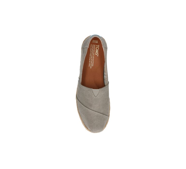 Toms Drizzle Grey Washed Canvas Alpargata