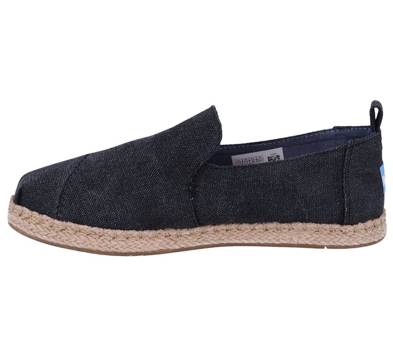 Toms Alpargatas Black Washed Canvas Deconstructed