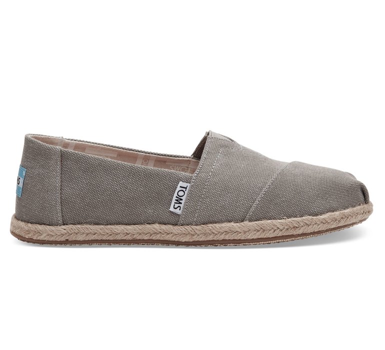 Toms Drizzle Grey Washed Canvas Alpargata