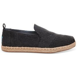 Toms Alpargatas Black Washed Canvas Deconstructed