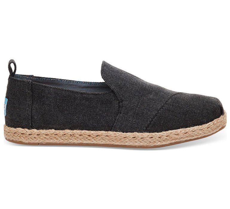 Toms Alpargatas Black Washed Canvas Deconstructed