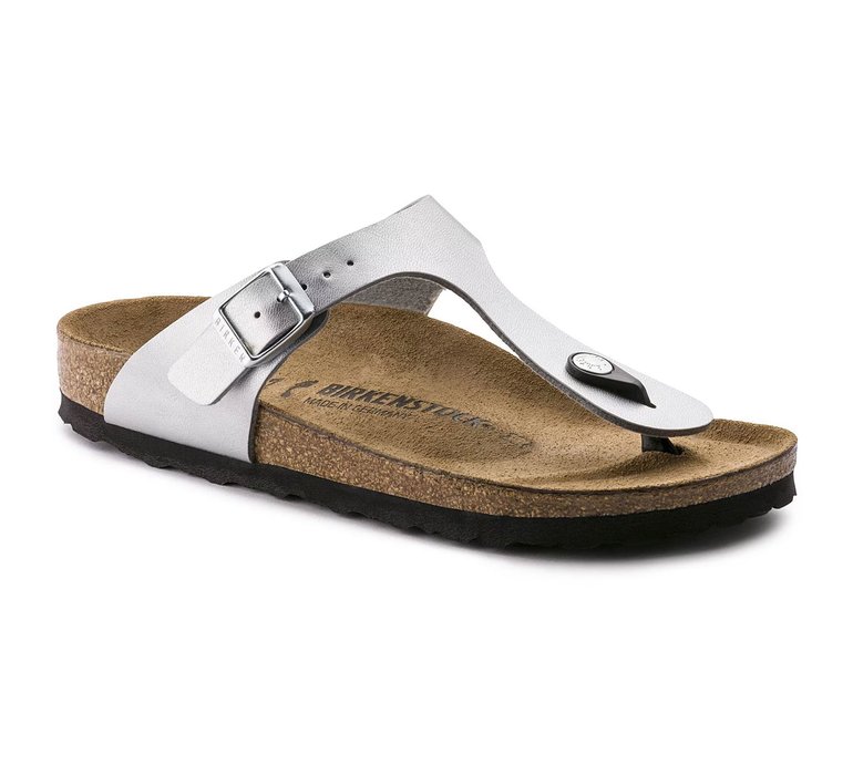 Birkenstock Gizeh Birko-Flor Silver Regular Fit