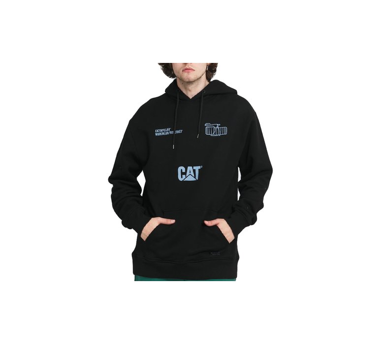 Caterpillar Painted Hoodie Black