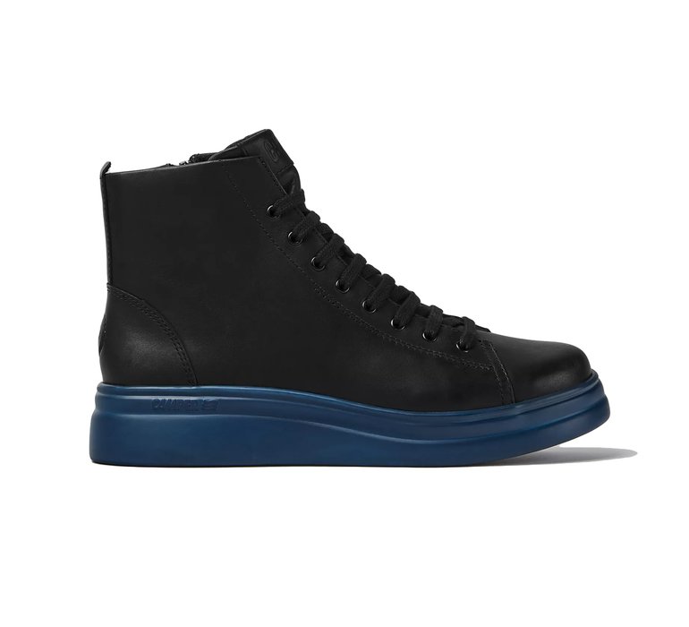 Camper Runner Up Leather Black Ankle Boots