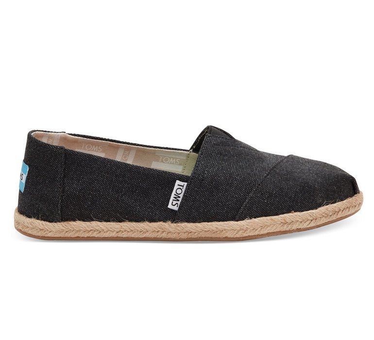 Toms Black Washed Canvas Alpargata