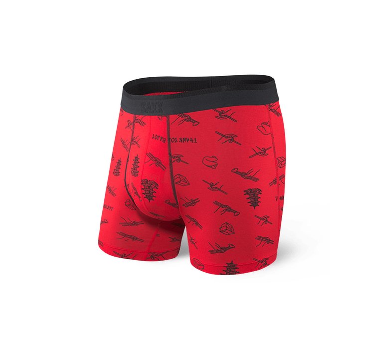 Saxx Platinum Boxer Brief - Red Chopsticks