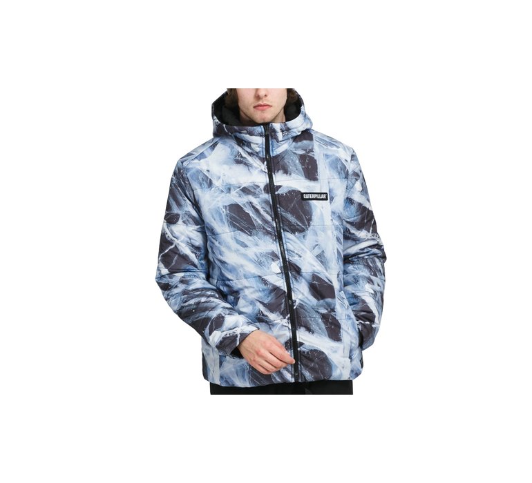 Caterpillar Allover Print Outdoor Jacket Blue