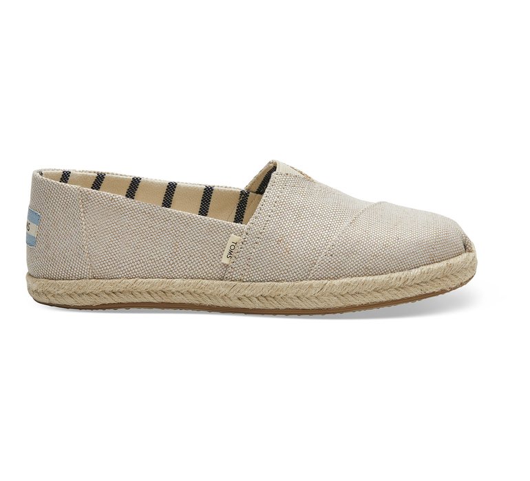 Toms Beige Metallic Canvas Women's Espadrilles