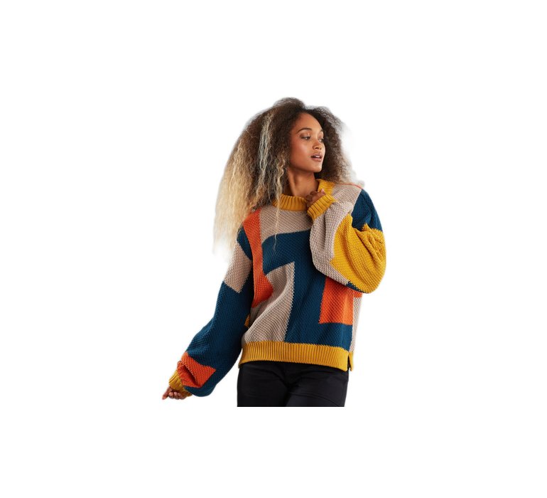 Dedicated Sweater Knitted Rutbo Blocks Multi Color