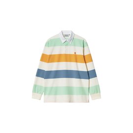 Carhartt WIP Hooded L/S Henwick Rugby Shirt Henwick Stripe wax