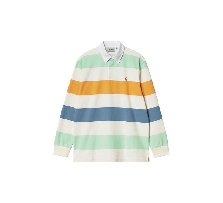 Carhartt WIP Hooded L/S Henwick Rugby Shirt Henwick Stripe wax