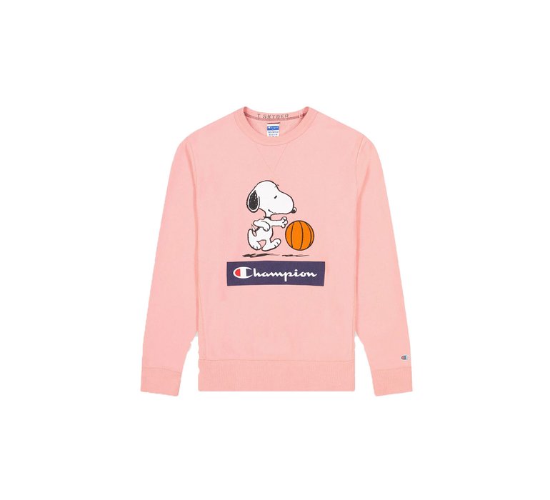 Champion x Peanuts Graphic crewneck Sweatshirt Coral