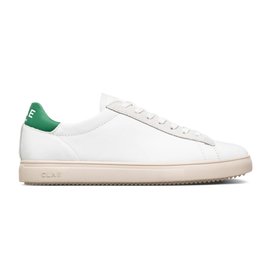 Clae Bradley California White Leather Pine Green