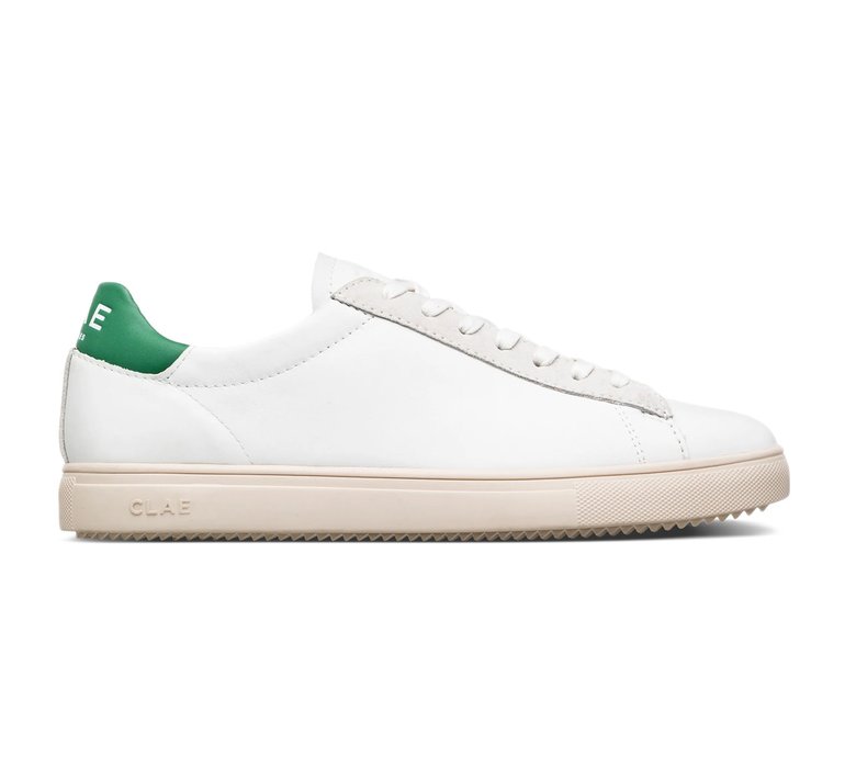 Clae Bradley California White Leather Pine Green