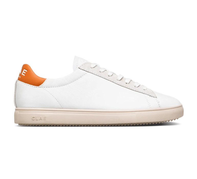 Clae Bradley California White Leather Tangerine