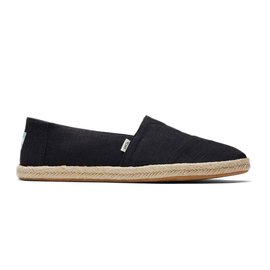 Toms Alpargata RopeBlack Slubby Woven Organic Cotton