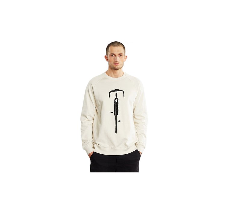 Dedicated Sweatshirt Malmoe Bike Front Oat White