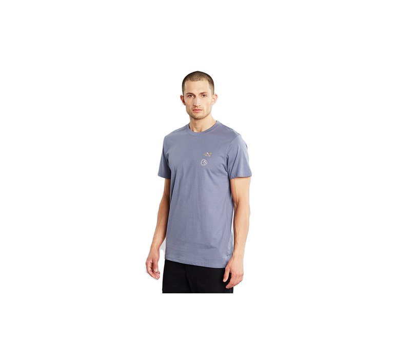 Dedicated T-shirt Stockholm Lucas Globe Walk Stone Blue