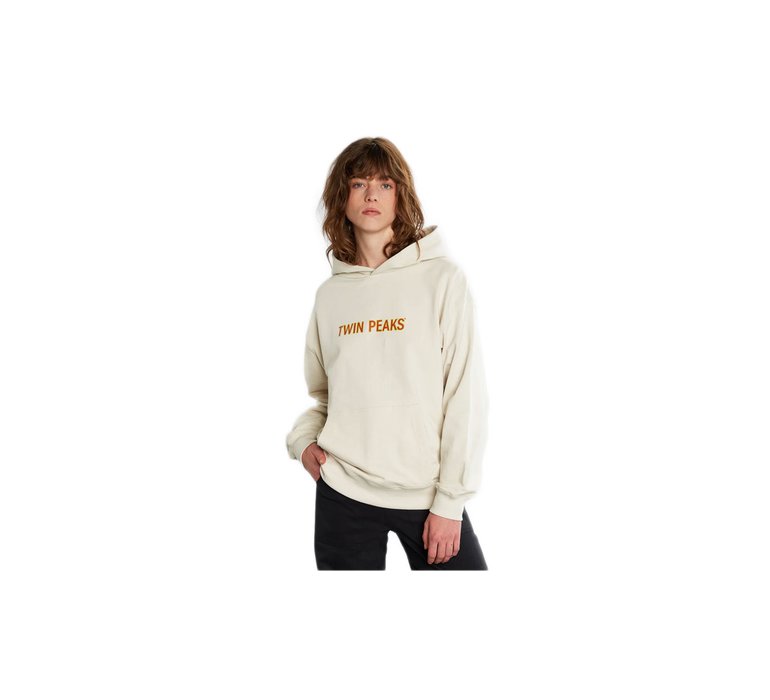 Dedicated Hoodie Sundborn Twin Peaks Logo Oat White