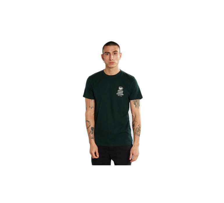 Dedicated T-shirt Stockholm Good Coffee Dark Green