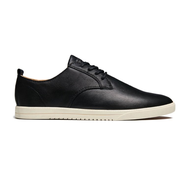 Clae Ellington Essentials Black Milled Tumbled Leather