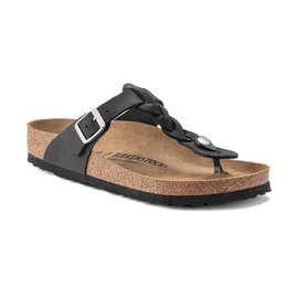 Birkenstock Gizeh Oiled Leather Black Narrow Fit