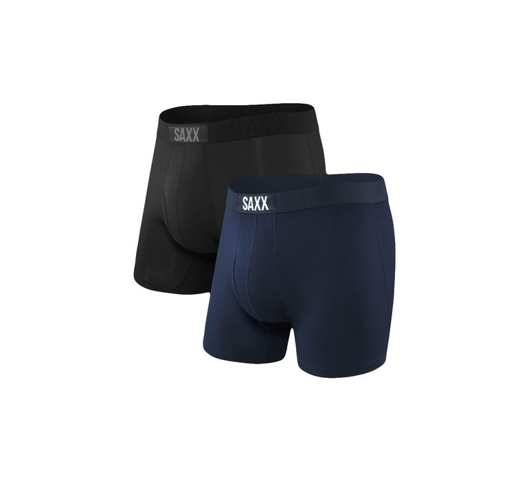 Saxx Ultra Boxer Brief Fly 2-Pack Black / Navy