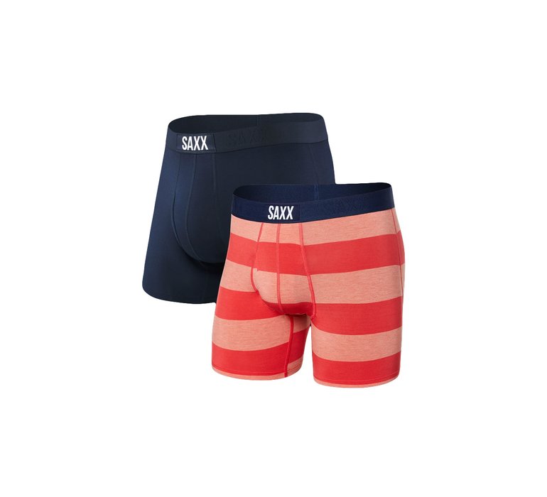 Saxx Ultra Boxer Brief Fly 2-Pack Red / Navy