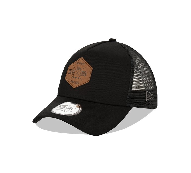 New Era Patch Black A-Frame Trucker Cap