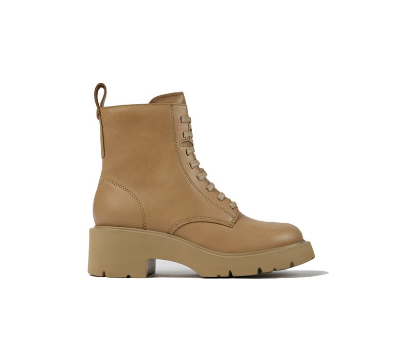 Camper Milah Lace-Up Beige Boots