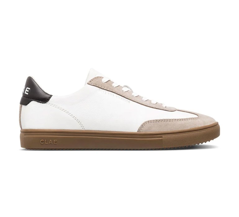 Clae Deane White Leather Grey Dark Gum