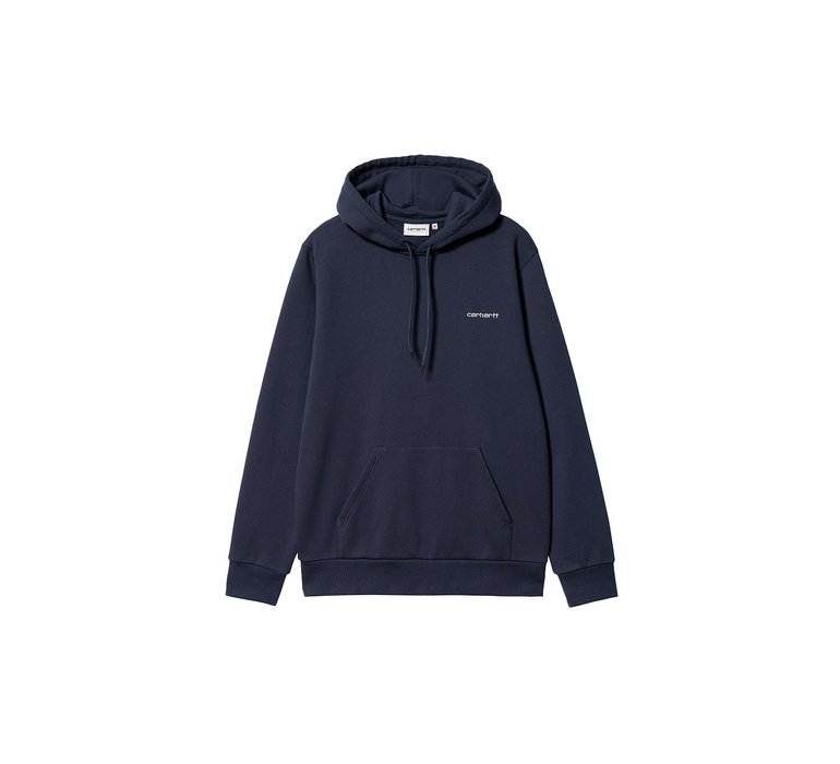 Carhartt WIP Hooded Script Embroidery Sweat Blue White
