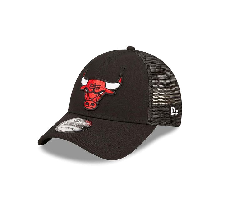 New Era Chicago Bulls Home Field Black 9FORTY A-Frame Trucker Cap