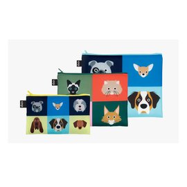 Loqi STEPHEN CHEETHAM - Cats & Dogs Recycled Zip Pockets