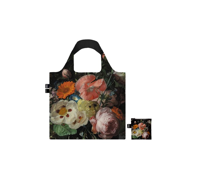Loqi Rachel Ruysch - Still Life with Flowers on a Marble Tabletop Recycled Bag