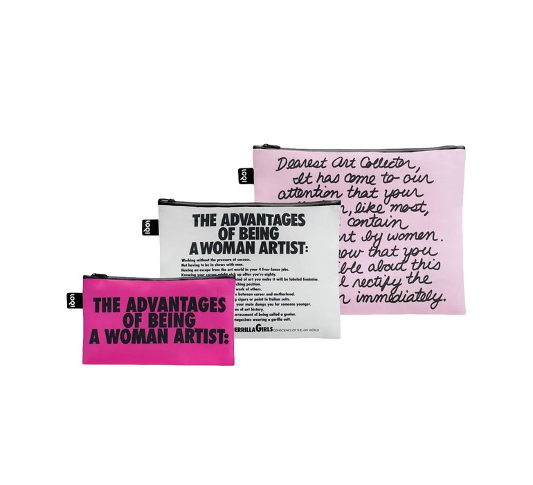 Loqi Guerrilla Girls - Dearest Art Collector and The Advantages Of Being A Woman Artist Recycled Zip Pockets