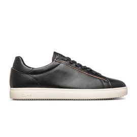 Clae Bradley Black Leather Raw Edge