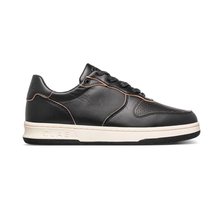 Clae Malone Black Leather Raw Edge