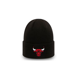 New Era Chicago Bulls Essential Black Cuff Beanie Hat