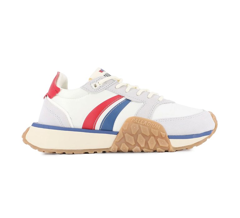 Palladium Troop Runner Flame White Chili Blue M