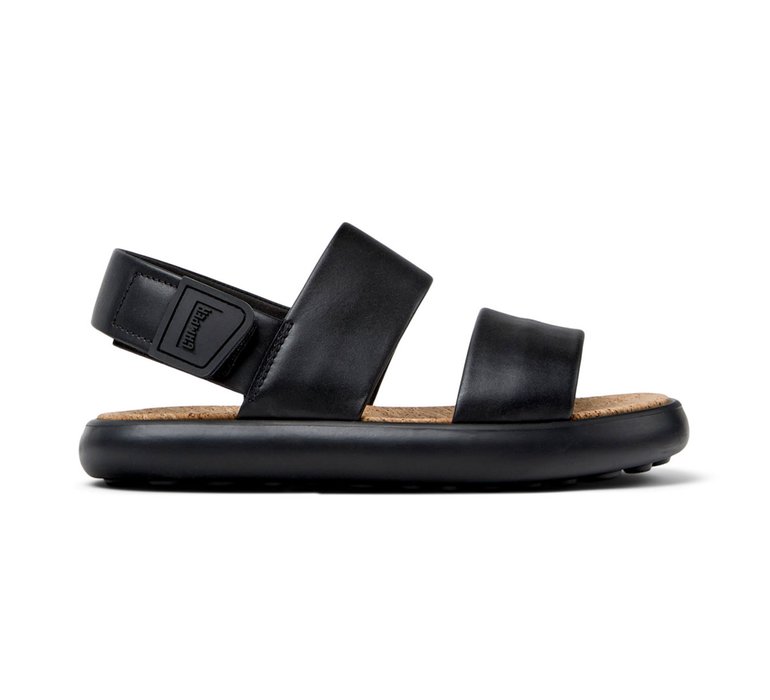 Camper Pelotas Flota Leather Sandals Gobi Negro