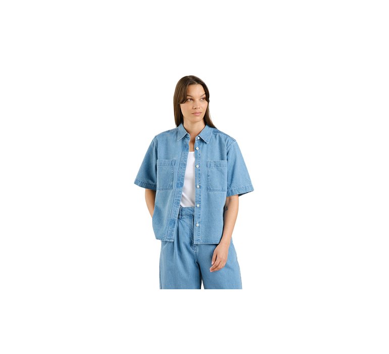 Dedicated Shirt Stensvik Denim Light Blue