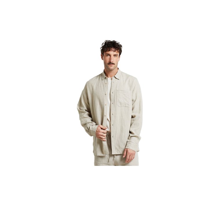 Dedicated Shirt Rute Linen Ecru